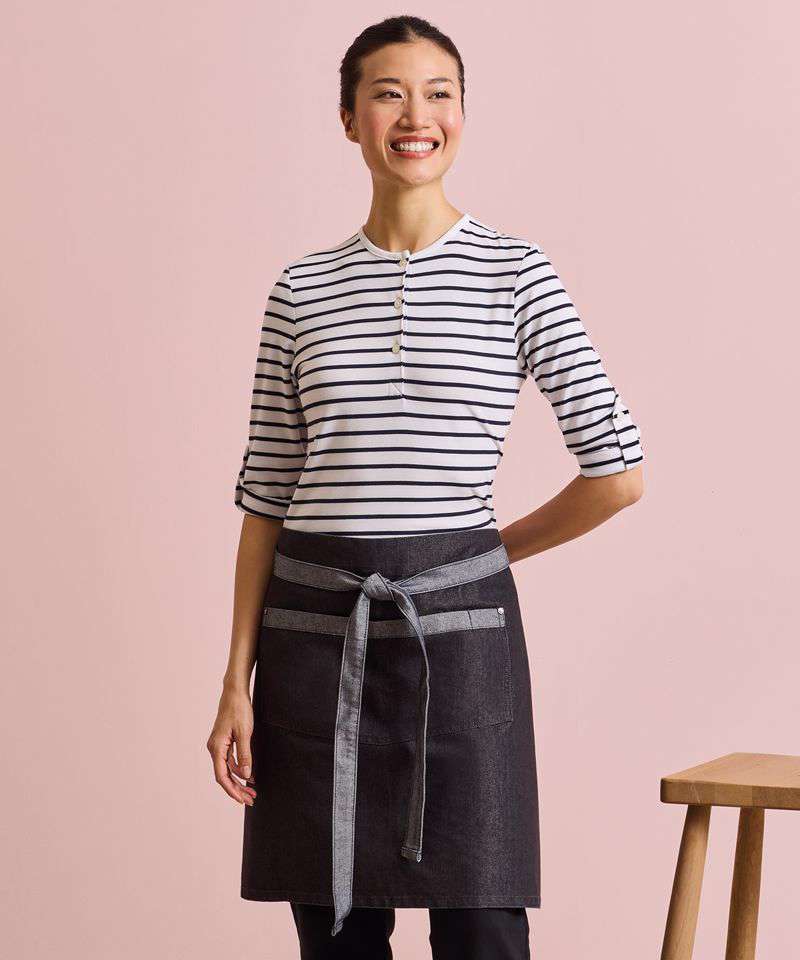 Domain contrast denim waist apron | PR128